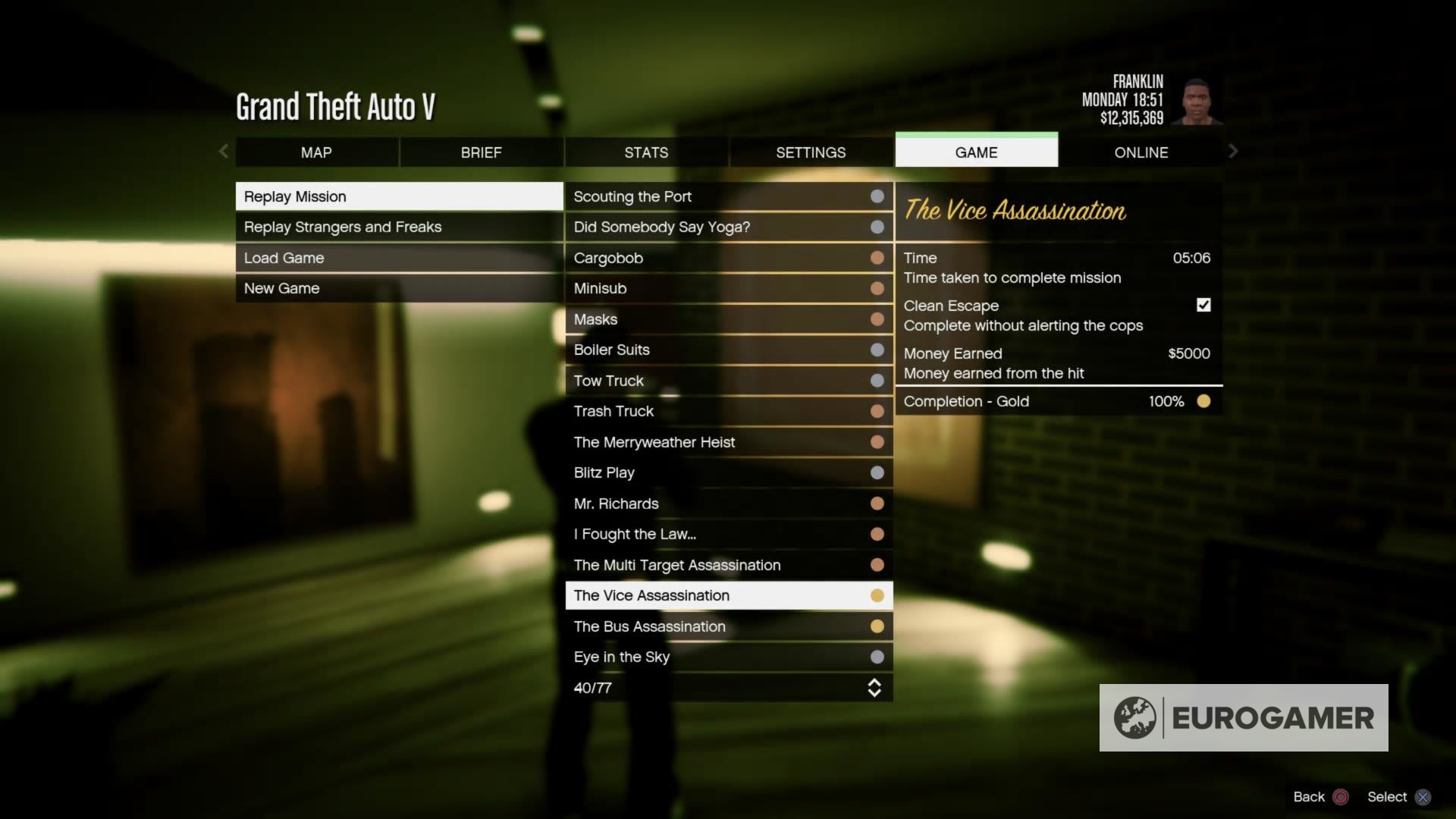 GTA 5 story missions list, gold medal checklist